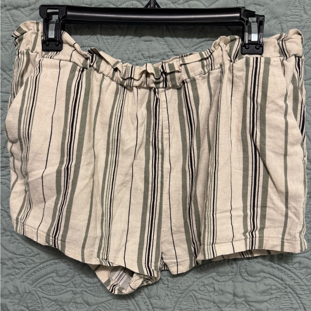 Just Be Linen Blend Striped Shorts
